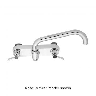 Fisher 5414 Backsplash Mounted Faucet with 14" Swing Nozzle, 8" Centers, 37 GPM Flow, Lever Handles, and Elbows