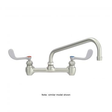 Fisher 57509 Wall Mounted Stainless Steel Faucet with 16" Swing Nozzle, 8" Centers, 2.2 GPM Aerator, and Wrist Handles
