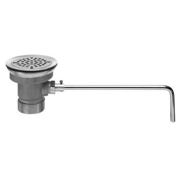 Fisher 74045 DrainKing Brass Lever Handle Waste Valve with Vandal Resistant Flat Strainer
