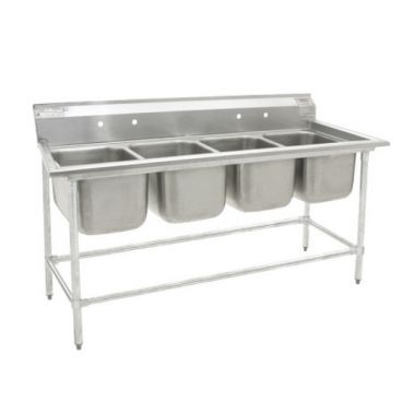 Eagle Group FN2072-4-14/3 Four 20" x 18" Bowl Stainless Steel Spec Master Commercial Compartment Sink - 83"