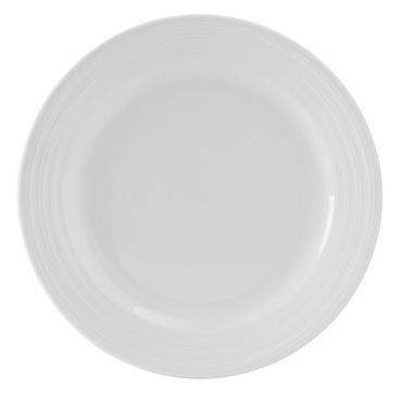 Tuxton FPA-062 Pacifica 6 1/4" Diameter Porcelain White Embossed China Plate