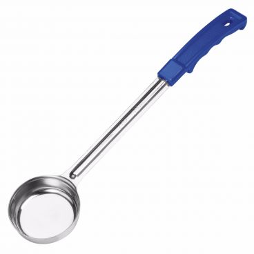 Winco FPSN-2 Blue 2 Oz. One-Piece Solid Portion Spoon / Spoodle