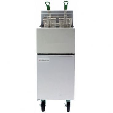 Frymaster GF14 Liquid Propane 40 lb Oil Capacity Standard Jet Burner Gas Floor Fryer With Millivolt Controller And Durable Temperature Probe, 100,000 BTU