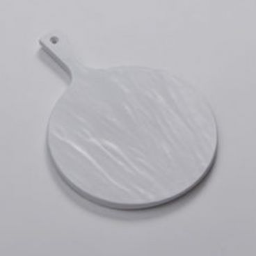 American Metalcraft FSRW9 9" Diameter White Faux Slate Melamine Serving Peel
