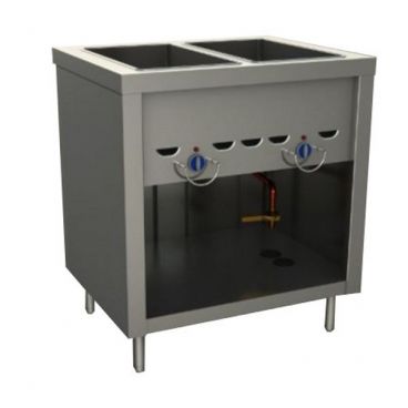 Duke G-2-CBSS-NAT Thurmaduke Natural Gas 32" Stainless Steel Standard Stationary Insulated Steamtable With 2 Stainless Steel Dry Heat Wells, 5,000 BTU
