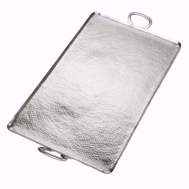 American Metalcraft G30 Hammered Stainless Steel Rectangular Griddle - 31" x 16" x 2"