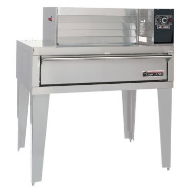 Garland / U.S. Range G56PT Liquid Propane Air-Deck 63" Wide Single 7" High Stainless Steel Perforated Deck 6-Pizza Capacity Deck Oven With Top-Mount Power Module, 80,000 BTU