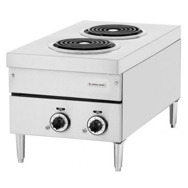 Garland E24-12H 15” Wide Heavy Duty Electric Countertop Hot Plate With Two Burners  - 208V, 1-Ph, 4.2kW