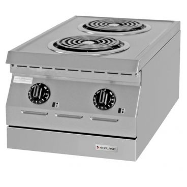 Garland ED-15H 15” Wide Electric Countertop Hot Plate With Two Burners - 208V, 1-Ph, 4.2kW