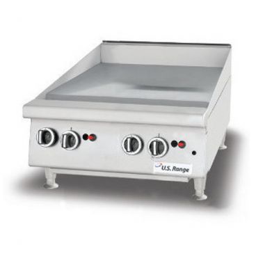 Garland / U.S. Range UTGG24-GT24M Natural Gas 24" Wide Heavy-Duty Countertop Stainless Steel Gas Griddle With Snap-Action Thermostatic Controls, 56,000 BTU