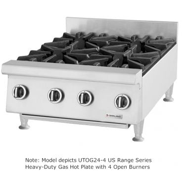 Garland UTOG12-2_NAT US Range Series 12” Wide Natural Gas Heavy Duty Hot Plate With Two Open Burners - 60,000 BTU