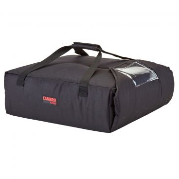 Cambro GBP220110 Black 20 3/4" Wide 6 1/2" High 600-Denier Polyester Insulated Standard GoBag Pizza Delivery Bag Holds (2) 20" Or (3) 18" Pizza Boxes