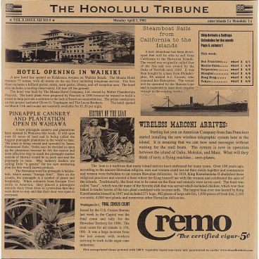 GET Enterprises 4-TH1700 Brown Hawaii Newsprint Design 12" x 12" Food-Safe Paper Liner
