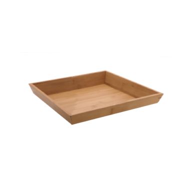 GET Enterprises BAMTRY-05 Square Bamboo Tray 12" x 12" x 2"