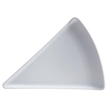 GET Enterprises PA1101527624 Bright White 10 1/2" x 8 1/2" Triangular Porcelain Pizza Plate With Rolled Edge