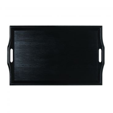 GET Enterprises RST-1815-1-BK Black 19" x 14 1/4" Plastic Wood Look Room Service Tray