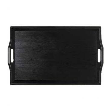 GET Enterprises RST-2517-1-BK Black 25" x 16" Plastic Wood Look Room Service Tray