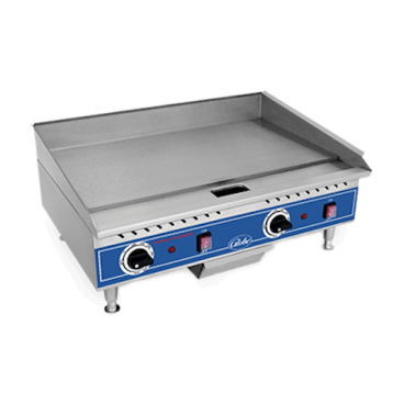 Globe PG24E 24” Wide Electric Light-Duty Griddle With Two Burners And Thermostat Controls - 208-240V, 2.7/3.6kW