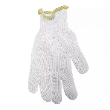 Tablecraft GLOVE2 The Protector White Small Cut Resistant Glove with Yellow Cuff
