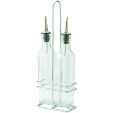 Winco GOB-8S Glass 8 oz. Oil/Vinegar Cruet Set
