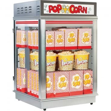 Gold Medal 2002 Astro 28" Wide Popcorn Staging Cabinet With LED Lighted Sign, 120V 2001 Watts