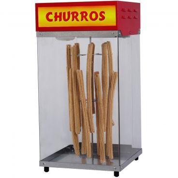 Gold Medal 2049 Lighted 15 5/8" Wide Churros Display Case Cabinet And Merchandiser With Stainless Steel Top And Bottom And Polycarbonate Sides, 120V 150 Watts