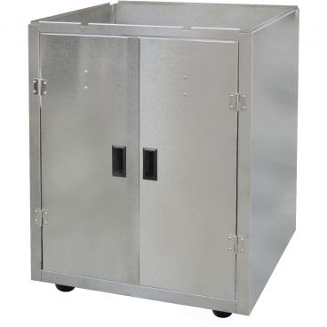 Gold Medal 2130SS Stainless Steel 28" x 28" Base With Casters And Retracting Corn Bin For Popcorn Machine Cabinets