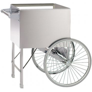 Gold Medal 2148ST Stainless Steel 33 1/4" Wide x 26" Deep Popcorn Cart With 2 Spoke Wheels