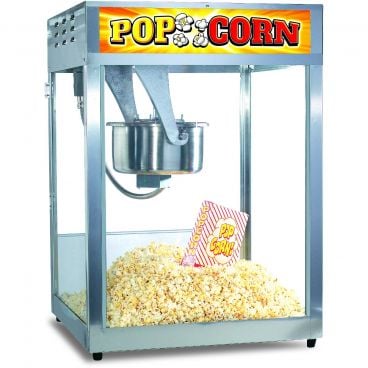 Gold Medal 2554 Macho Pop 16 oz Kettle 26" Wide Countertop Electric Popcorn Machine With Big Eye Electronic Heat Control And LED Lighted Sign, 120V 1750 Watts