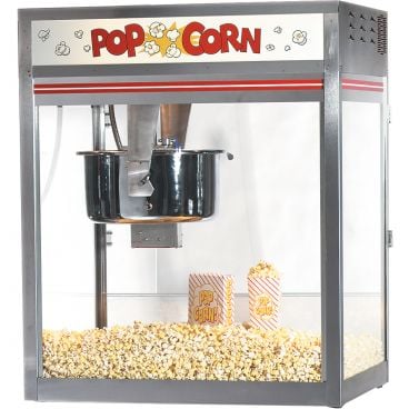 Gold Medal 2556 Discovery Front-Counter 32 oz Kettle 36" Wide Countertop Electric Popcorn Machine With Electronic Temperature Control And Stainless Steel Cabinet And LED Lighted Sign, 120/208V 5760 Watts