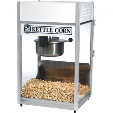 Gold Medal 2656KC Ultra Sixty Pappy's 6 oz Kettle Corn Popper With Thermostat, White Dome, And Pappy’s Decal, 120V 1300 Watts