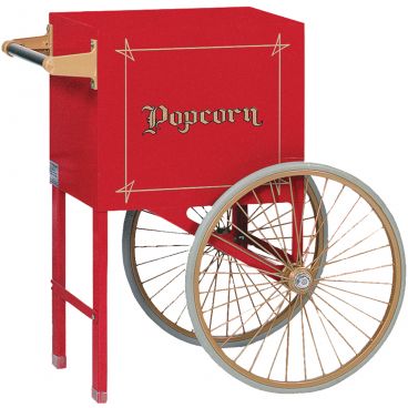 Gold Medal 2659CR Red 31" Wide x 22" Deep Popcorn Cart With 2 Spoke Wheels