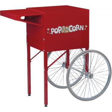 Gold Medal 2669CR Red Ultra 60 Special 38 1/2" Wide x 23" Deep Popcorn Cart With Storage Compartment And 2 Spoke Wheels