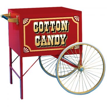 Gold Medal 3118CF Red 42 1/2" Wide Antique Unifloss Cotton Candy Cart With 2 Spoke Wheels