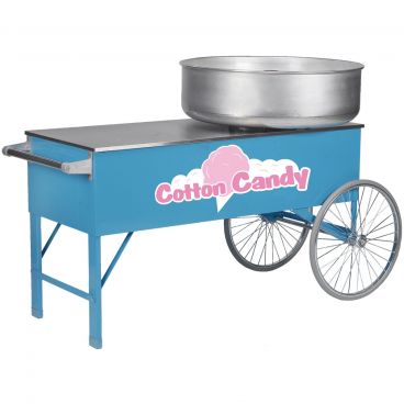 Gold Medal 3150CC Blue 61 1/4" Wide Cotton Candy Cart With 2 Spoke Wheels