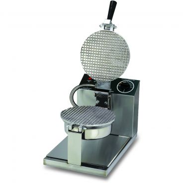 Gold Medal 5020 Standard 8" Grid Stainless Steel Giant Waffle Cone Baker With Push-Button Controls, 120V 1000 Watts