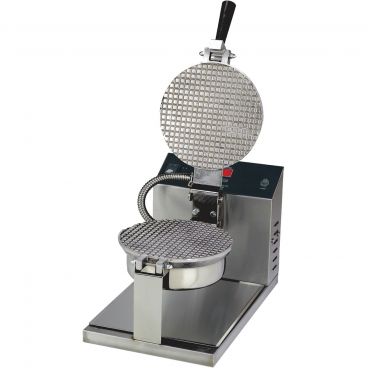 Gold Medal 5020E Electronic Control 8" Grid Stainless Steel Giant Waffle Cone Baker With Digital Display, 120V 1000 Watts