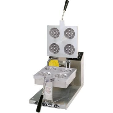 Gold Medal 5025 Belgian Four-Round Waffle Baker With Mechanical Controls And Roll-Over Cast Aluminum Grids, 120V 1440 Watts