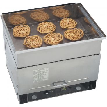 Gold Medal 5099NS Six-Cake 32" Wide Stainless Steel Shallow-Tank Propane Gas Funnel Cake Fryer With 50-lb Oil Capacity, 95,000 BTU