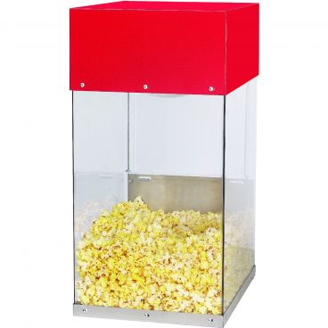 Gold Medal 5508 Countertop 12 1/2" Wide Popcorn Crisper Hot Food Display Warmer With 1 Warming Lamp And Red Top Dome And Clear Lexan Cabinet, 120V 125 Watts