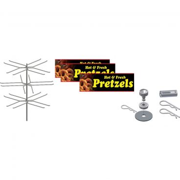 Gold Medal 5553-003 Small Pretzel Display Cabinet Rack And Graphics Kit With Rotisserie Rack, Pretzel Graphics And Rotisserie Hardware For 5551 Pretzel Merchandisers