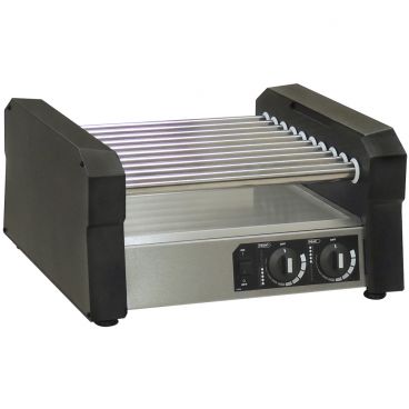 Gold Medal 8550-00-000 Compact Hot Diggity Pro C 18-Dog Capacity 19.7" Wide Countertop Hot Dog Roller Grill With 10 Stainless Steel Rollers And Dual Temperature Zones, 120V 618 Watts