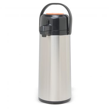 Grindmaster 70769-C 6 1/4" Wide 2.2 Liter Glass Lined Airpot With Orange Push Button Top