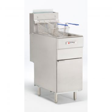 Cecilware Pro FMS403NAT 15 1/2" Natural Gas 3 Tube Floor Fryer With Stainless Steel Front And Galvanized Sides, 90,000 BTU