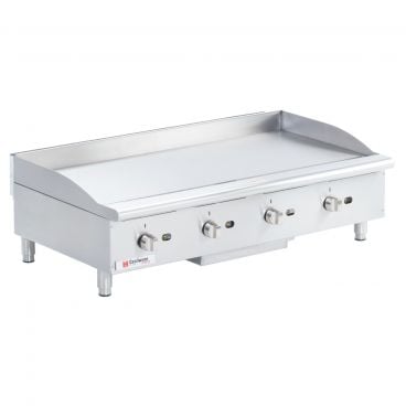 Cecilware Pro GCP48 48" Standard Duty 4 Burner Countertop Stainless Steel Gas Griddle With Manual Controls, 120,000 BTU