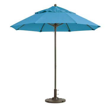 Grosfillex 98819431 Windmaster 9' Sky Blue Fiberglass Umbrella with 1 1/2" Aluminum Pole