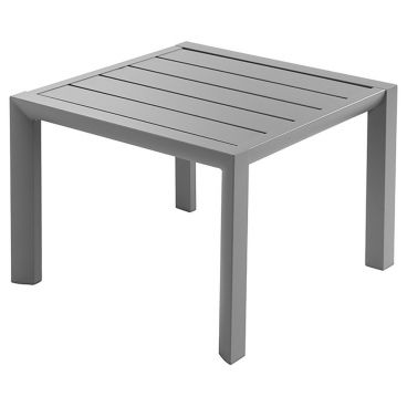 Grosfillex US040289 Sunset 20" x 20" Platinum Gray Aluminum Square Outdoor Low Table