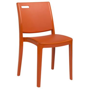 Grosfillex US563019 Metro Orange Stacking Side Chair