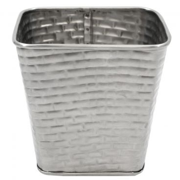 Tablecraft GTSS4 Brickhouse Collection 20 oz. Stainless Steel Square Fry Cup