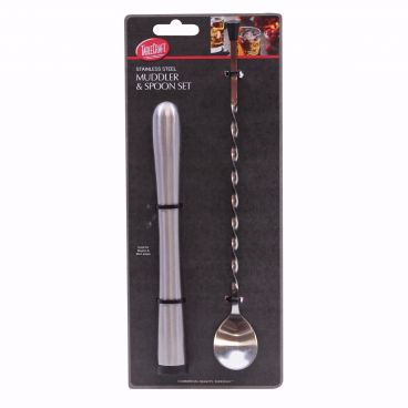 Tablecraft H4260 Stainless Steel Muddler and Spoon Set